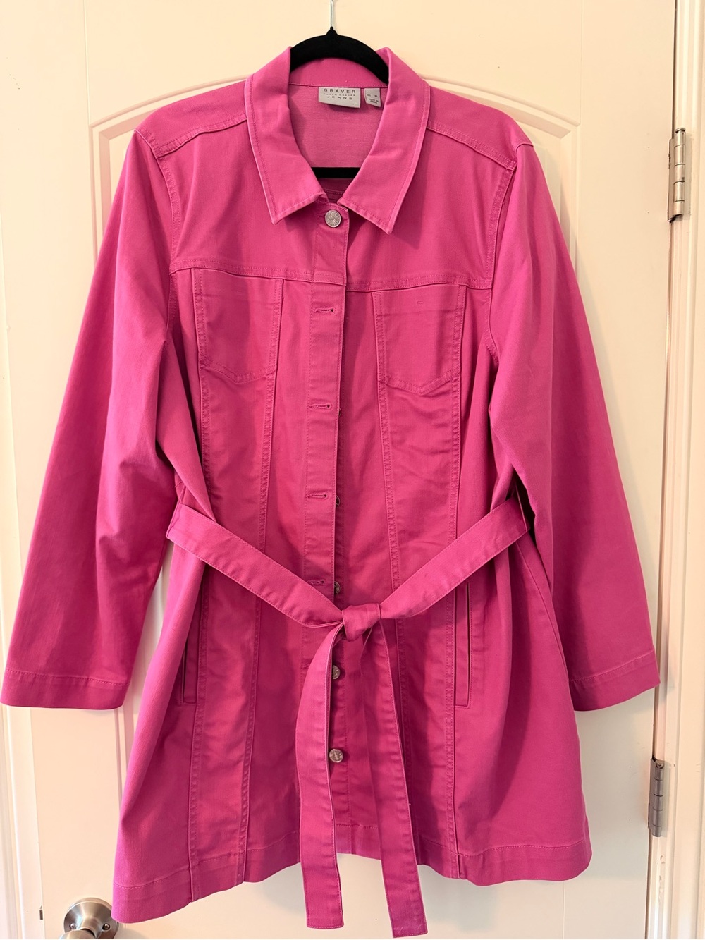 Susan Graver Pink Belted Utility Jacket